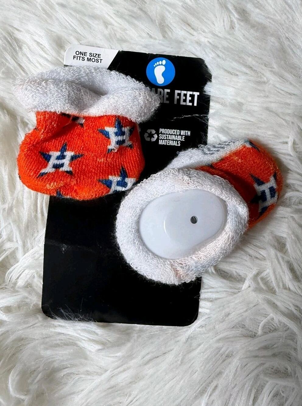 Houston Astros Socks Boys One Size Orange MLB Baseball For Bare Feet Infant